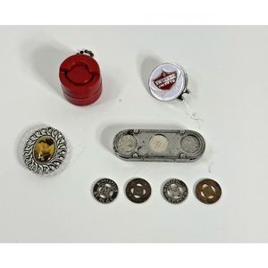 Lot of 8 Vtg Antique Minneapolis Bus coin Token holders & Money Clip 1930-1960s